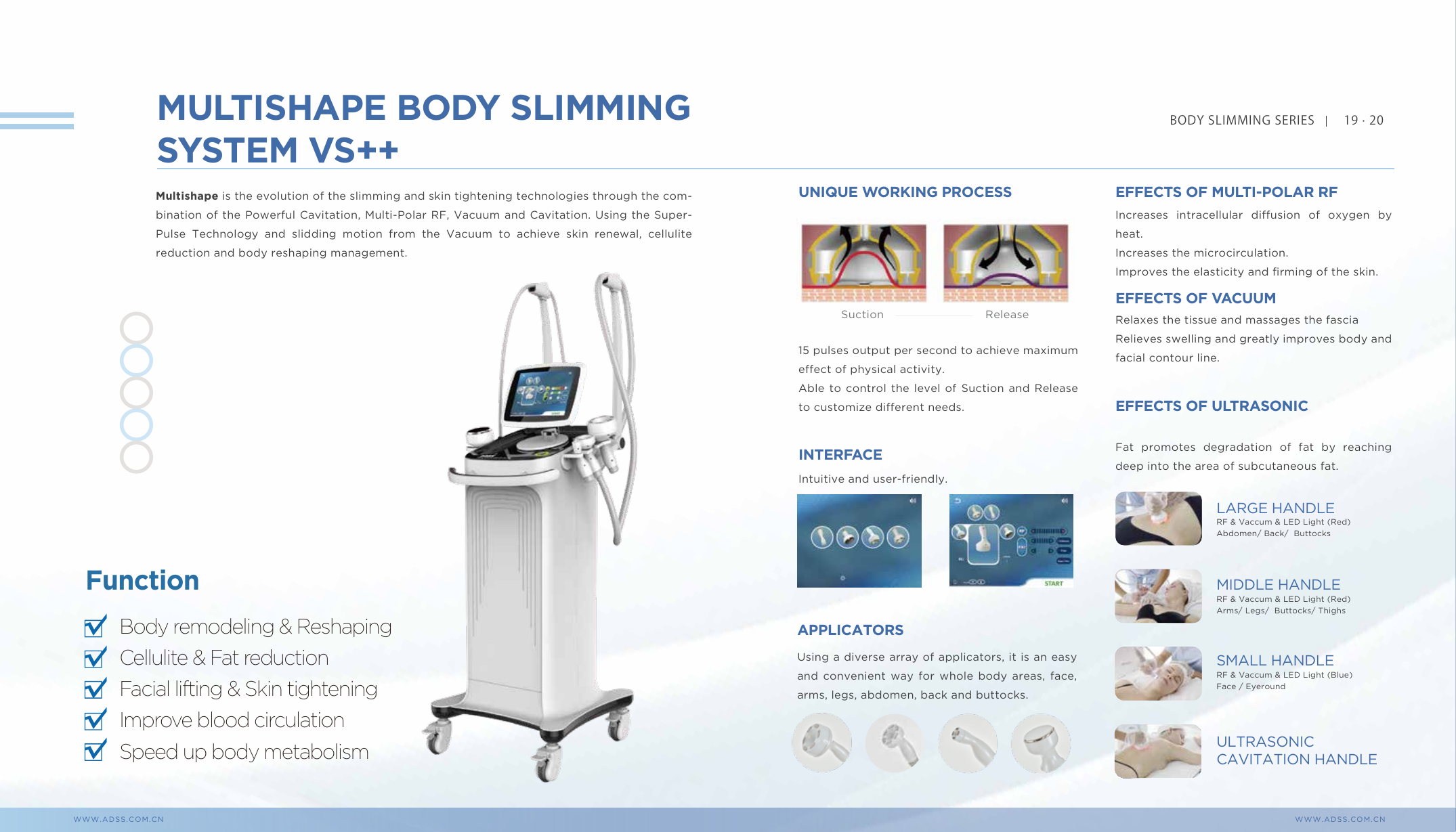 Page catalogue ADSS - Multishape Body Slimming System VS++
